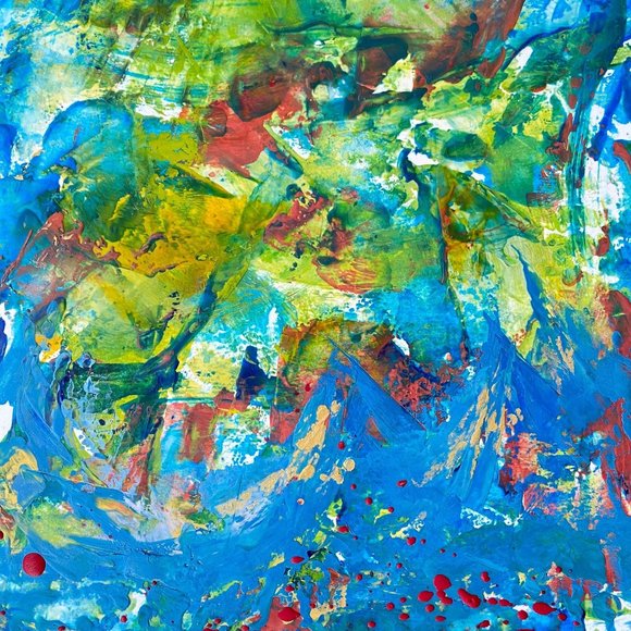 Original Art ‘Majestic’ Encaustic Wax Painting Matted 11"x14" Frame Ready - Picture 1 of 5
